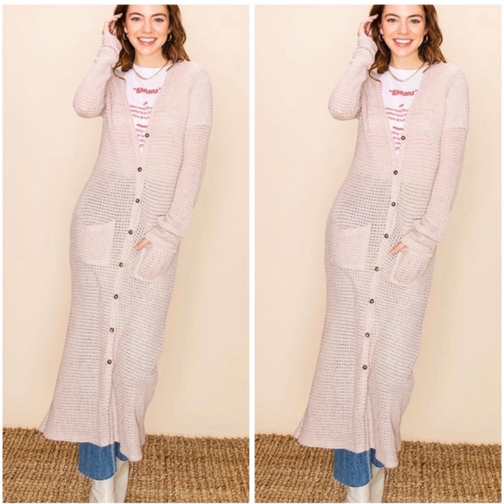 Longline button down cardigan - Picture 5 of 9